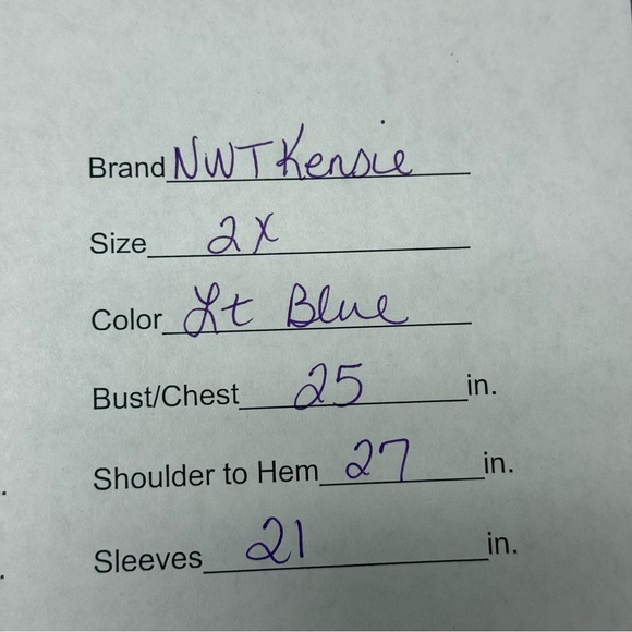 NWT Kensie Blue Fog Collared Button-Up Shirt 2X - Picture 11 of 11